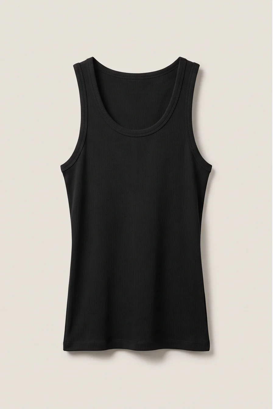 The Contour Tank in Black, front view